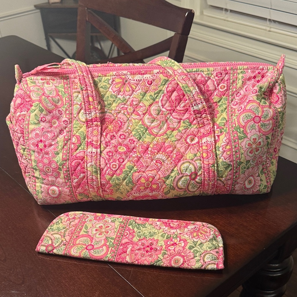 Vera Bradley Petal Pink duffle bag and iron holder